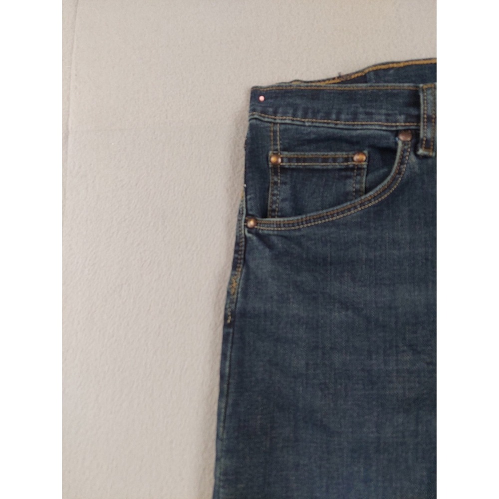 Wrangler Men Jeans 30X32 Blue Zip Button 5 Pockets Stretch Slim Straight Casual - Picture 3 of 16